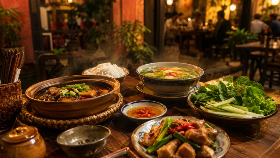 Bếp đang nấu món cho khách